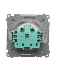 Simon Basic Gniazdo wtyczkowe z uziemieniem z przesłonami torów 16A 250V srebrny mat BMGZ1z.01/43