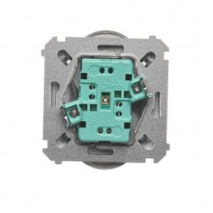 Simon Basic Gniazdo podwójne z/u z przesłonami srebrny mat BMGZ2Mz.01/43
