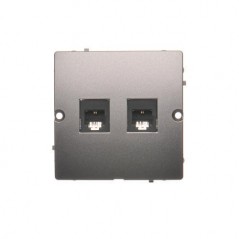Simon Basic Gniazdo telefoniczne podwójne 2xRJ11 stal inox BMTF2.02/21