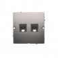Simon Basic Gniazdo telefoniczne podwójne 2xRJ11 stal inox BMTF2.02/21