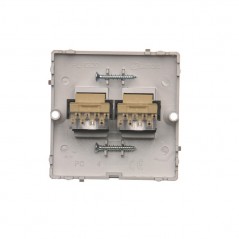 Simon Basic Gniazdo telefoniczne podwójne 2xRJ11 stal inox BMTF2.02/21