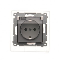 Simon 54 Premium Gniazdo Schuko do wersji IP44 z przeslonami (moduł) 16A, 250V białe DGSZ1BZ.01/11A