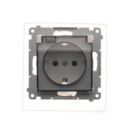Simon 54 Premium Gniazdo Schuko do wersji IP44 z przeslonami (moduł) 16A, 250V białe DGSZ1BZ.01/11A