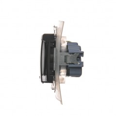 Simon 54 Gniazdo Schuko do wersji IP44 z przesłonami z uszczelką klapka transparentna antracyt DGSZ1BZ.01/48A