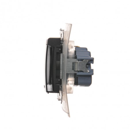 Simon 54 Gniazdo Schuko do wersji IP44 z przesłonami z uszczelką klapka transparentna antracyt DGSZ1BZ.01/48A