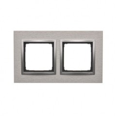 Simon 54 Nature Ramka podwójna metal INOX KLASYCZNY DRN2/77