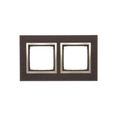 Simon 54 Nature Ramka podwójna drewno ZŁOTE WENGE DRN2/85