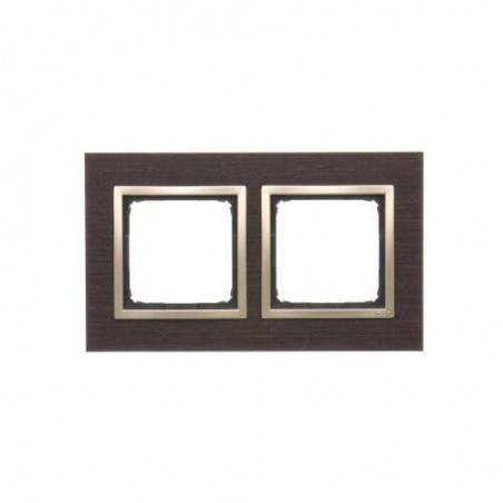Simon 54 Nature Ramka podwójna drewno ZŁOTE WENGE DRN2/85