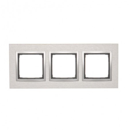 Simon 54 Nature Ramka potrójna metal INOX KLASYCZNY DRN3/77