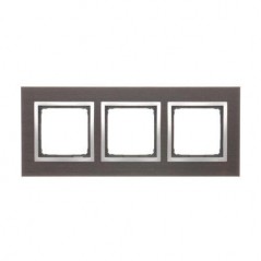 Simon 54 Nature Ramka potrójna drewno SREBRNE WENGE DRN3/84