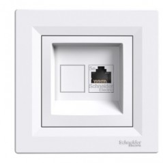 Gniazdo komputerowe Asfora pojedyncze RJ45 kat.5e białe z ramką EPH4300121