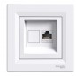 Gniazdo komputerowe Asfora pojedyncze RJ45 kat.5e białe z ramką EPH4300121 Gniazdo komputerowe Asfora pojedyncze RJ45 kat.5e białe z ramką EPH4300121