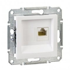 ASFORA Gniazdo komputerowe pojedyncze RJ45 kat.5e bez ramki białe EPH4300721