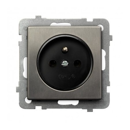 SONATA Gniazdo pojedyncze z/u stal inox GP-1RMZ/m/37