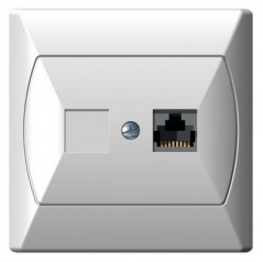 AKCENT Gniazdo komputerowe pojedyncze RJ45 kat.5e FOREX białe GPK-1A/F/00