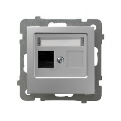 AS Gniazdo komputerowe pojedyncze RJ45 kat.5e MMC srebro GPK-1G/K/m/18