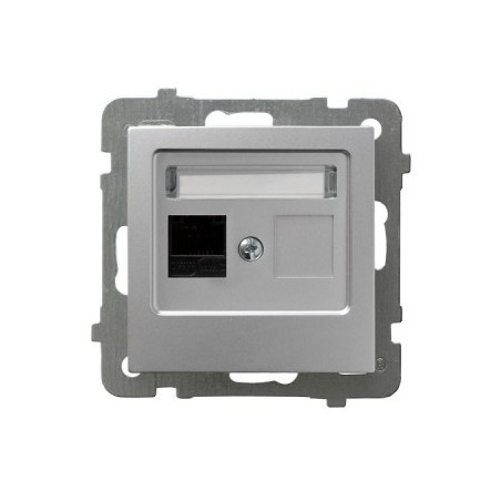 AS Gniazdo komputerowe pojedyncze RJ45 kat.5e MMC srebro GPK-1G/K/m/18