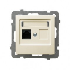 AS Gniazdo komputerowe pojedyncze RJ45 kat.5e MMC ecru GPK-1G/K/m/27