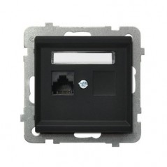 SONATA Gniazdo komputerowe pojedyncze RJ45 kat.5e czarny metalik KRONE GPK-1R/K/m/33