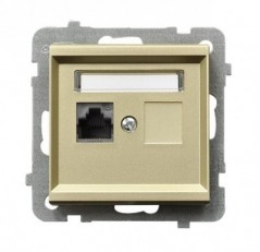 SONATA Gniazdo komputerowe pojedyncze RJ45 kat.5e szampański złoty KRONE GPK-1R/K/m/39