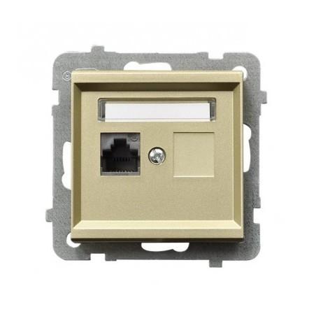 SONATA Gniazdo komputerowe pojedyncze RJ45 kat.5e szampański złoty KRONE GPK-1R/K/m/39