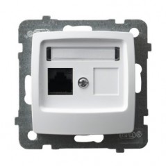 KARO Gniazdo komputerowe pojedyncze RJ45 kat.5e MMC białe GPK-1S/K/m/00