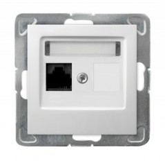 IMPRESJA Gniazdo komputerowe pojedyncze RJ45 kat.5e MMC białe GPK-1Y/K/m/00