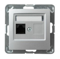 IMPRESJA Gniazdo komputerowe pojedyncze RJ45 kat.5e MMC srebrne GPK-1Y/K/m/18