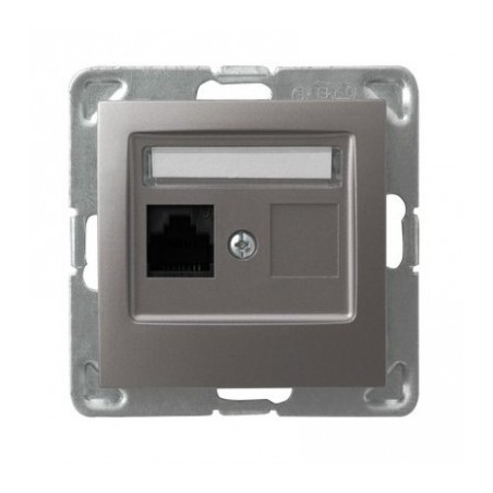 IMPRESJA Gniazdo komputerowe pojedyncze RJ45 kat.5e MMC tytan GPK-1Y/K/m/23