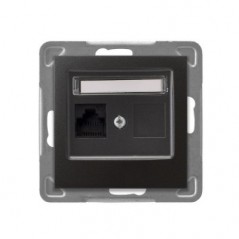 IMPRESJA Gniazdo komputerowe pojedyncze RJ45 kat.5e MMC antracyt GPK-1Y/K/m/50