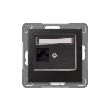 IMPRESJA Gniazdo komputerowe pojedyncze RJ45 kat.5e MMC antracyt GPK-1Y/K/m/50