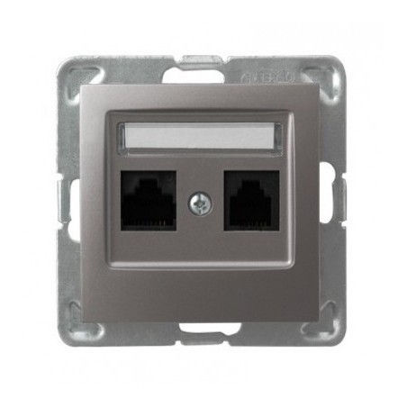 IMPRESJA Gniazdo komputerowe podwójne RJ45 kat.5e MMC tytan GPK-2Y/K/m/23