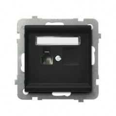 SONATA Gniazdo telefoniczne pojedyncze RJ11 czarny metalik GPT-1R/m/33