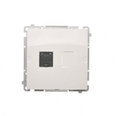 Simon Basic Gniazdo komputerowe pojedyncze RJ45 kat.6 z przesłoną białe BM61.01/11