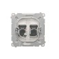 Simon Basic Gniazdo komputerowe podwójne 2xRJ45 kat.6 z przesłoną białe BM62.01/11