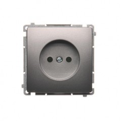 Simon Basic Gniazdo pojedyncze b/u 16A IP20 stal inox BMG1.01/21