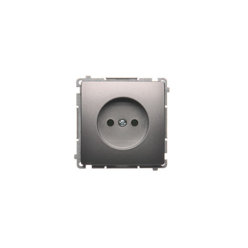 Simon Basic Gniazdo pojedyncze b/u 16A IP20 stal inox BMG1.01/21