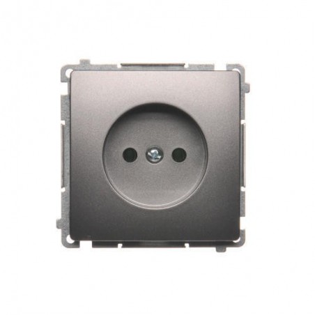 Simon Basic Gniazdo pojedyncze b/u 16A IP20 stal inox BMG1.01/21