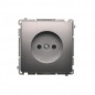 Simon Basic Gniazdo pojedyncze b/u 16A IP20 stal inox BMG1.01/21