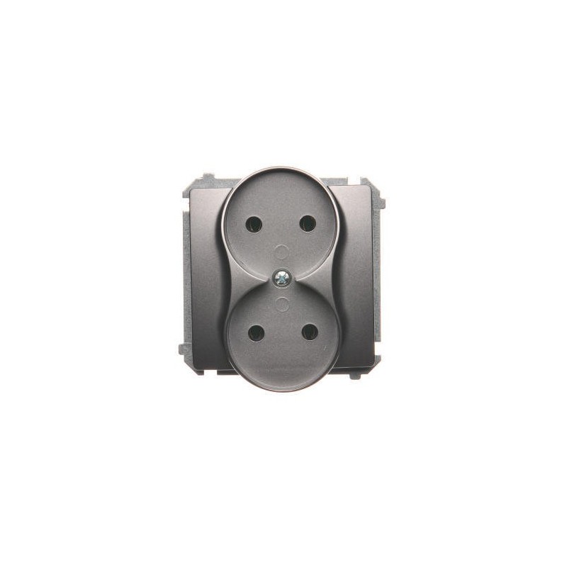 Simon Basic Gniazdo podwójne b/u 16A IP20 stal inox BMG2M.01/21 Simon Basic Gniazdo podwójne b/u 16A IP20 stal inox BMG2M.01/21