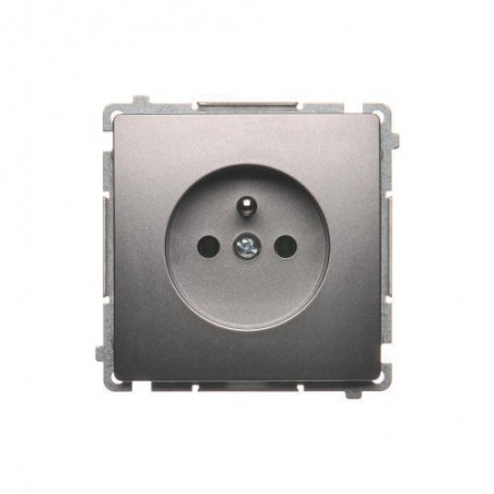 Simon Basic Gniazdo pojedyncze z/u 16A IP20 stal inox BMGZ1.01/21