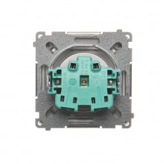 Simon Basic Gniazdo bryzgoszczelne z/u IP44 z klapką dymną stal inox BMGZ1B.01/21a