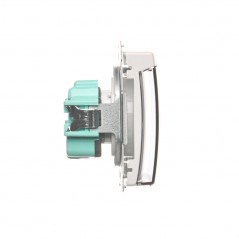 Simon Basic Gniazdo bryzgoszczelne z/u IP44 z przesłoną torów i klapką dymną białe BMGZ1Bz.01/11a