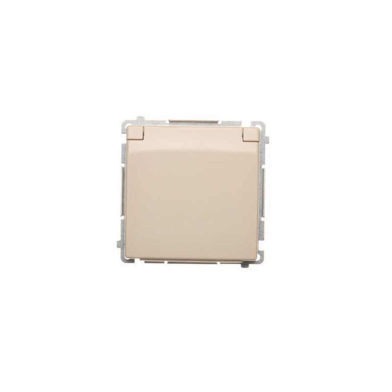 Simon Basic Gniazdo bryzgoszczelne z/u IP44 z przesłoną torów i klapką pełną beżowe BMGZ1Bz.01/12 Simon Basic Gniazdo bryzgoszczelne z/u IP44 z przesłoną torów i klapką pełną beżowe BMGZ1Bz.01/12