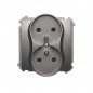 Simon Basic Gniazdo podwójne z/u 16A IP20 stal inox BMGZ2M.01/21