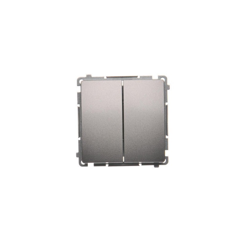 Simon Basic Przycisk podwójny zwierny, szybkozłącza, stal inox BMP2.01/21 Simon Basic Przycisk podwójny zwierny, szybkozłącza, stal inox BMP2.01/21
