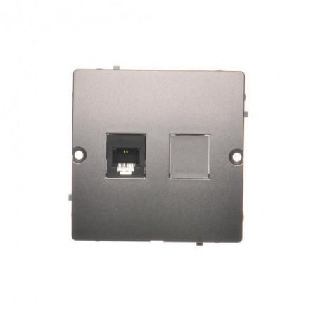 Simon Basic Gniazdo telefoniczne pojedyncze RJ11 stal inox BMTF1.02/21