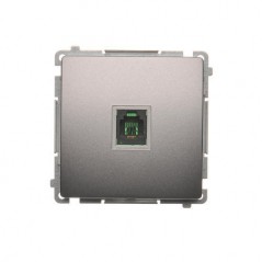 Simon Basic Gniazdo telefoniczne pojedyncze RJ11 stal inox BMTU.01/21