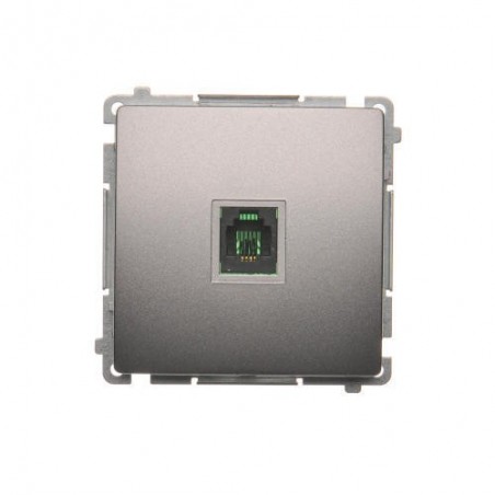 Simon Basic Gniazdo telefoniczne pojedyncze RJ11 stal inox BMTU.01/21