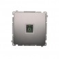 Simon Basic Gniazdo telefoniczne pojedyncze RJ11 stal inox BMTU.01/21